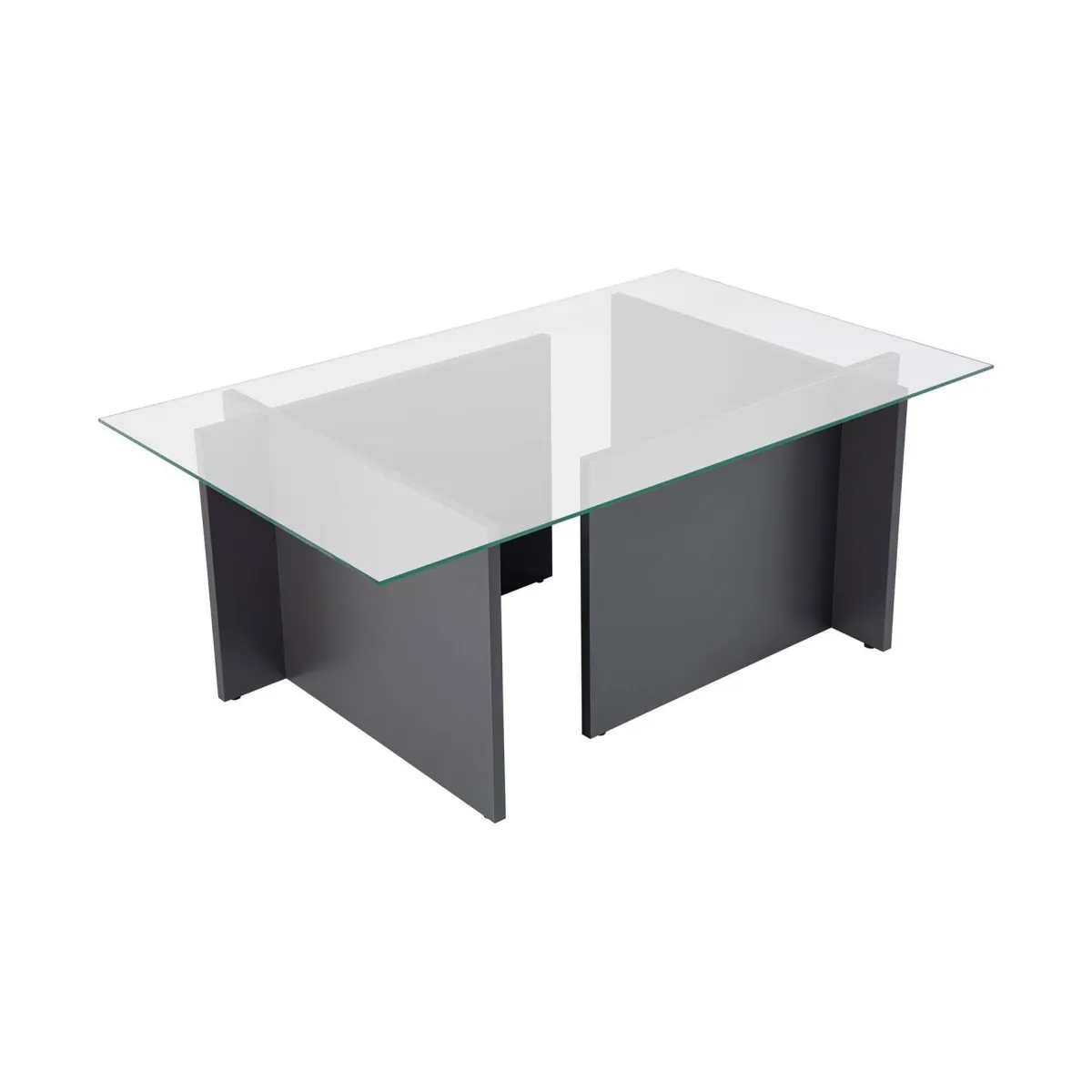 Tavolini Da Salotto > Dmora Tavolino da Salotto Peso Massimo Supportato 10 kg Forma Rettangolare 105x65x40h cm, Sfumatura Colore Struttura Antracite - Azriel Nero Antracite