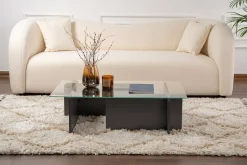 Tavolino da Salotto Nero Antracite Portariviste Forma Rettangolare 105x65x30h cm, Sfumatura Colore Struttura Antracite - Kallias