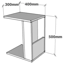 Tavolino da Salotto Nero Antracite con Ruote un Vano 30x40x50h cm, Forma Rettangolare - Vazzola