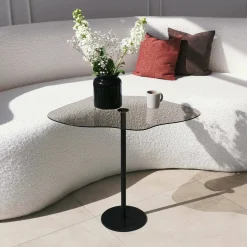 Tavolini Da Salotto > Dmora Tavolino da Salotto Effetto Lucido Forma Quadrato 80x80x30h cm, Materiale Piano in Legno Nobilitato - Pagliara Nero