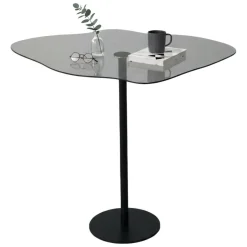 Tavolini Da Salotto > Dmora Tavolino da Salotto Effetto Lucido Forma Quadrato 80x80x30h cm, Materiale Piano in Legno Nobilitato - Pagliara Nero