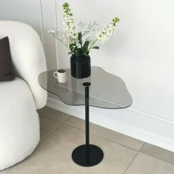 Tavolini Da Salotto > Dmora Tavolino da Salotto Effetto Lucido Forma Quadrato 80x80x30h cm, Materiale Piano in Legno Nobilitato - Pagliara Nero