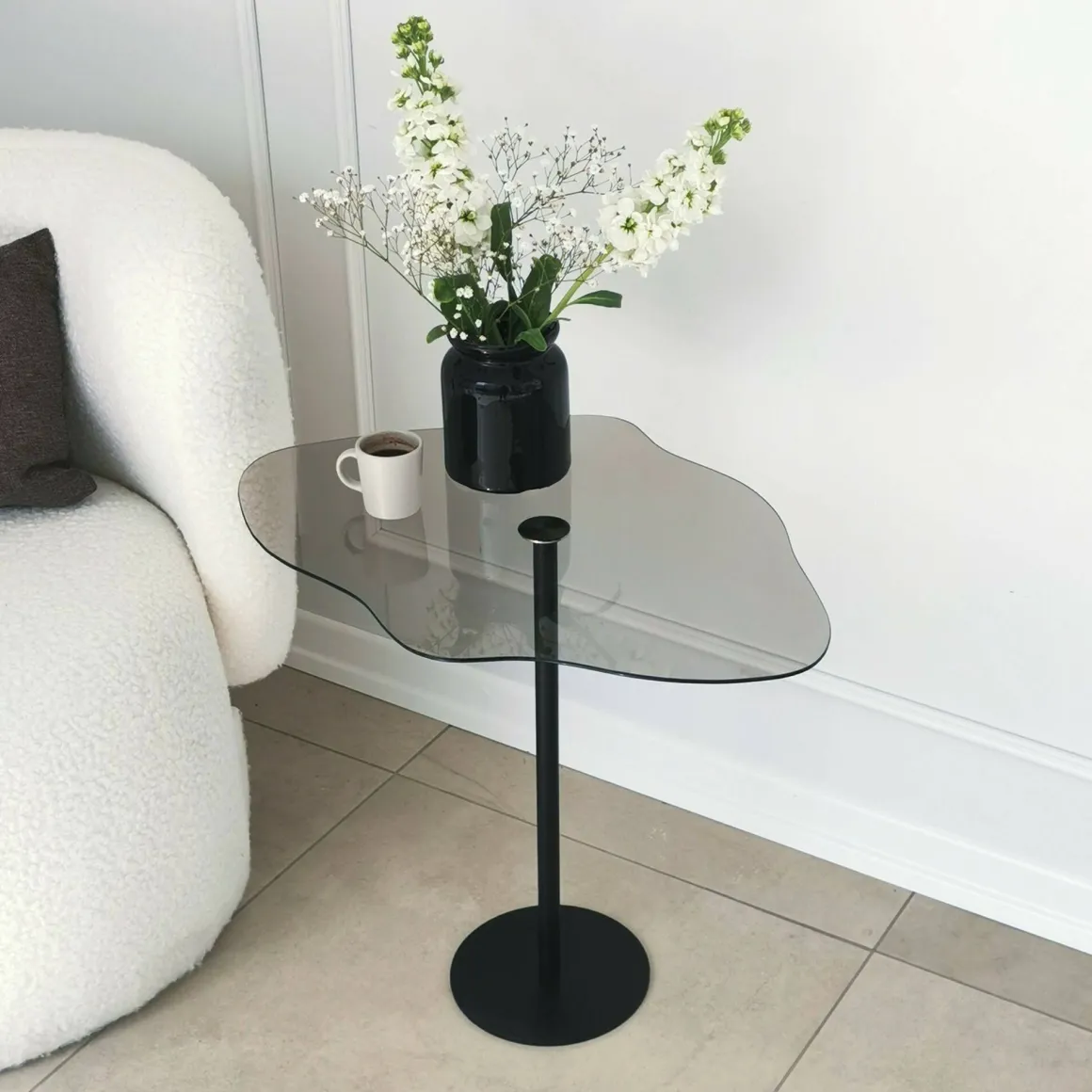 Tavolini Da Salotto > Dmora Tavolino da Salotto Effetto Lucido Forma Quadrato 80x80x30h cm, Materiale Piano in Legno Nobilitato - Pagliara Nero