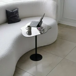 Tavolini Da Salotto > Dmora Tavolino da Salotto Effetto Lucido Forma Quadrato 80x80x30h cm, Materiale Piano in Legno Nobilitato - Pagliara Nero