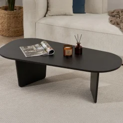 Tavolini Da Salotto|Salotto > Dmora Tavolino da Salotto Forma Quadrata Materiale Piano in Vetro 55x55x36h cm, Colore Ripiano Trasparente - Giacinta Nero
