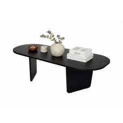 Tavolini Da Salotto|Salotto > Dmora Tavolino da Salotto Forma Quadrata Materiale Piano in Vetro 55x55x36h cm, Colore Ripiano Trasparente - Giacinta Nero
