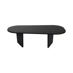 Tavolino da Salotto Nero Forma Ovale Materiale Piano in Legno Nobilitato 130x65x40h cm, Colore Ripiano Nero - Dozza