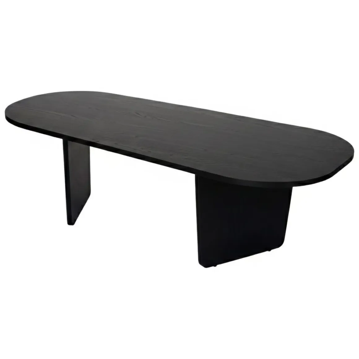 Tavolino da Salotto Nero Forma Ovale Materiale Piano in Legno Nobilitato 130x65x40h cm, Colore Ripiano Nero - Dozza