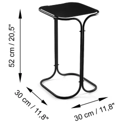Tavolini Da Salotto > Dmora Tavolino da Salotto Forma Quadrato Materiale Piano in Metallo 45x45x52h cm, Colore Ripiano - Lorsica Nero