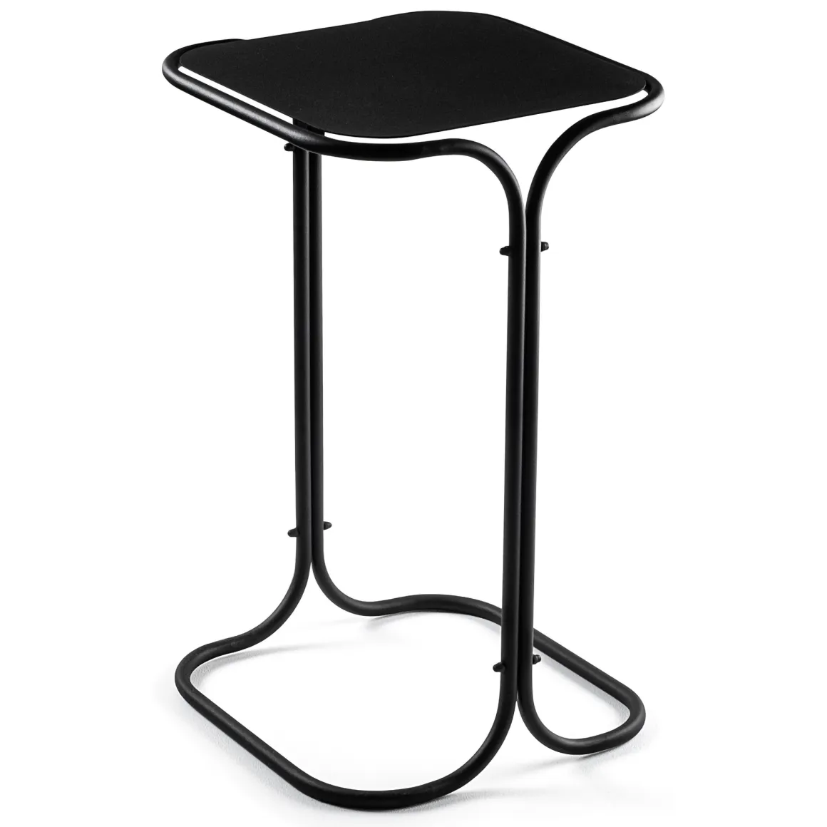 Tavolini Da Salotto > Dmora Tavolino da Salotto Forma Quadrato Materiale Piano in Metallo 45x45x52h cm, Colore Ripiano - Lorsica Nero