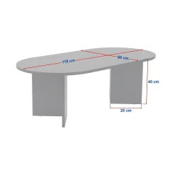 Tavolino da Salotto Nero Forma Rettangolare Materiale Piano in Legno Nobilitato 119x60x40h cm, Colore Ripiano Nero - Porcari
