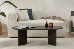 Tavolino da Salotto Nero Forma Rettangolare Materiale Piano in Legno Nobilitato 119x60x40h cm, Colore Ripiano Nero - Porcari