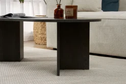Tavolino da Salotto Nero Forma Rettangolare Materiale Piano in Legno Nobilitato 119x60x40h cm, Colore Ripiano Nero - Porcari