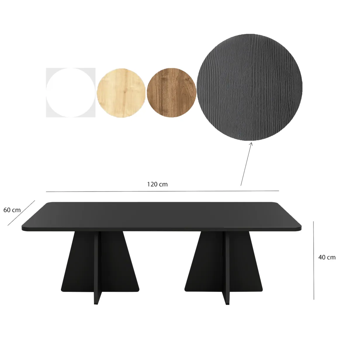 Tavolini Da Salotto > Dmora Tavolino da Salotto Forma Rettangolare Materiale Piano in Metallo 47x46x57h cm, Colore Ripiano - Cattaneo Nero