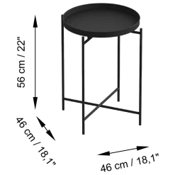 Tavolini Da Salotto > Dmora Tavolino da Salotto Forma Rotondo Materiale Piano in Vetro 75x75x35h cm, Colore Ripiano Trasparente - Cugnoli Nero
