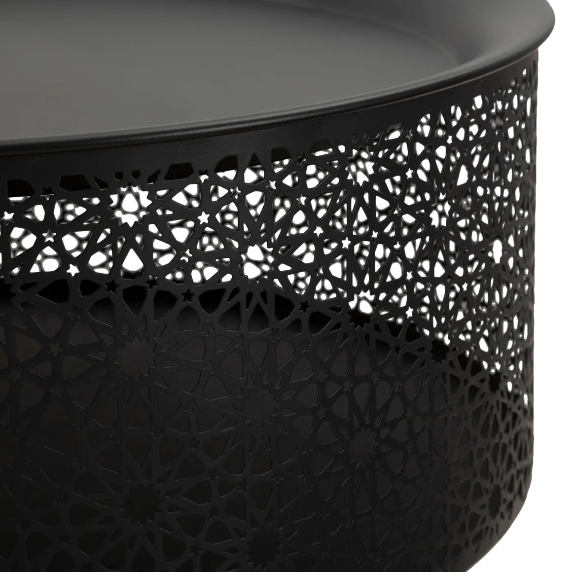 Tavolini Da Salotto > Dmora Tavolino da Salotto Nero oro Contenitore un Vano 40x40x50h cm, Forma Rotondo - Swakom Oro, Nero