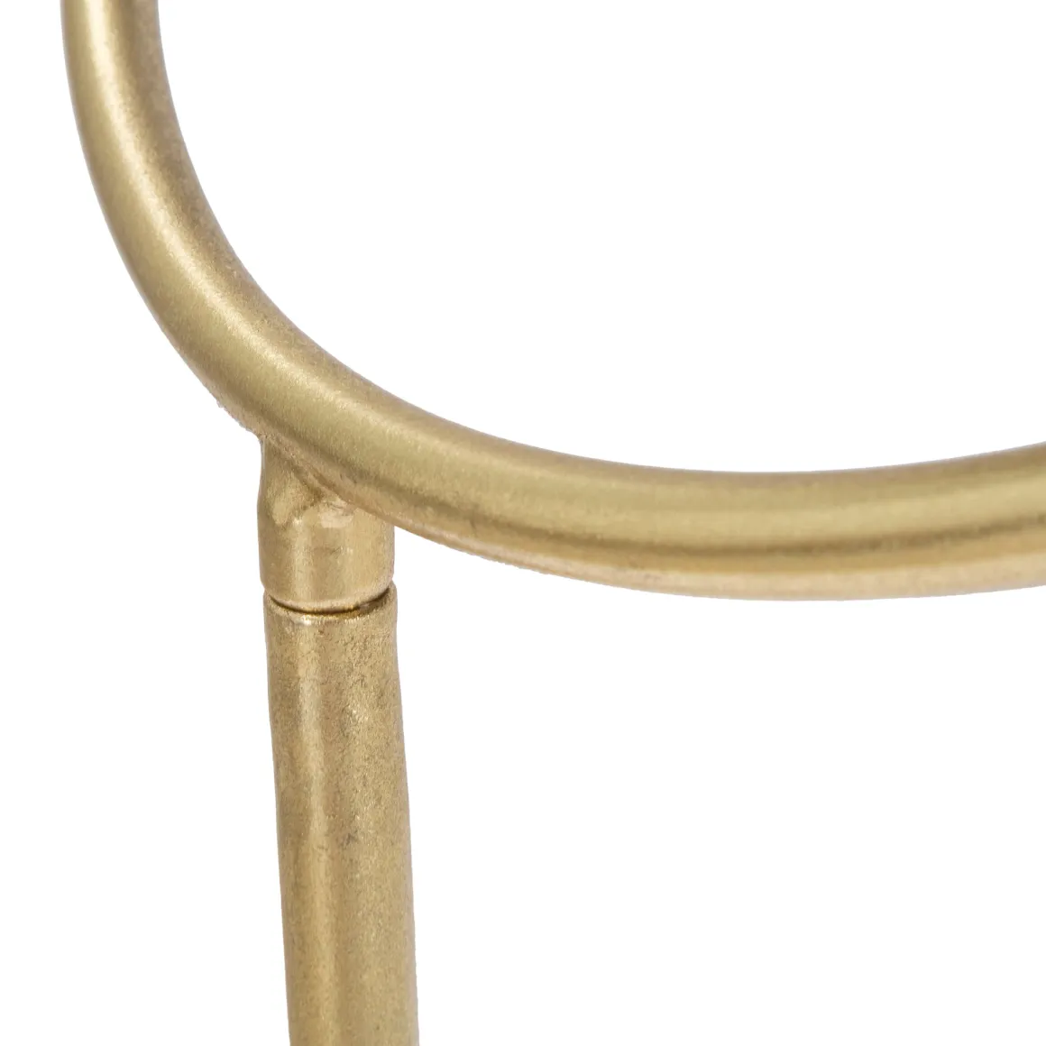 Tavolino da Salotto Nero oro Portatelefono Forma Rotondo 40x40x80h cm, Colore Ripiano Nero - Uspall