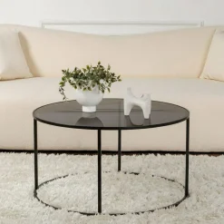 Tavolini Da Salotto|Salotto > Dmora Tavolino da Salotto Portariviste un Vano 90x60x40h cm, Forma Rettangolare - Mina Nero