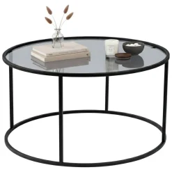 Tavolini Da Salotto|Salotto > Dmora Tavolino da Salotto Portariviste un Vano 90x60x40h cm, Forma Rettangolare - Mina Nero
