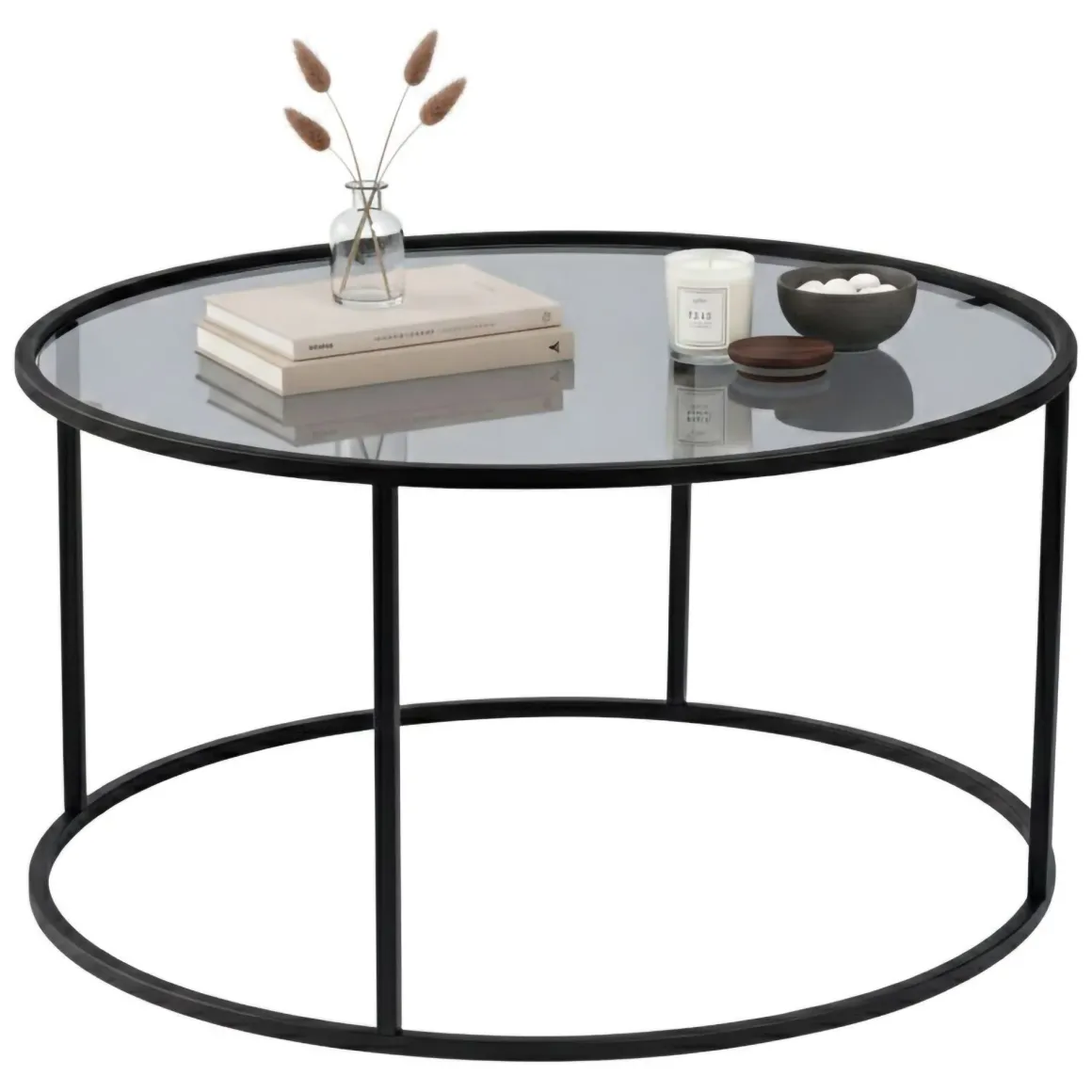 Tavolini Da Salotto|Salotto > Dmora Tavolino da Salotto Portariviste un Vano 90x60x40h cm, Forma Rettangolare - Mina Nero