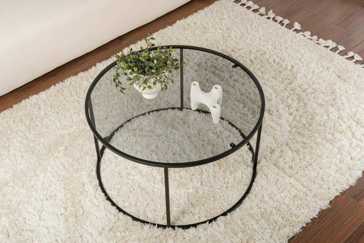 Tavolini Da Salotto|Salotto > Dmora Tavolino da Salotto Portariviste un Vano 90x60x40h cm, Forma Rettangolare - Mina Nero