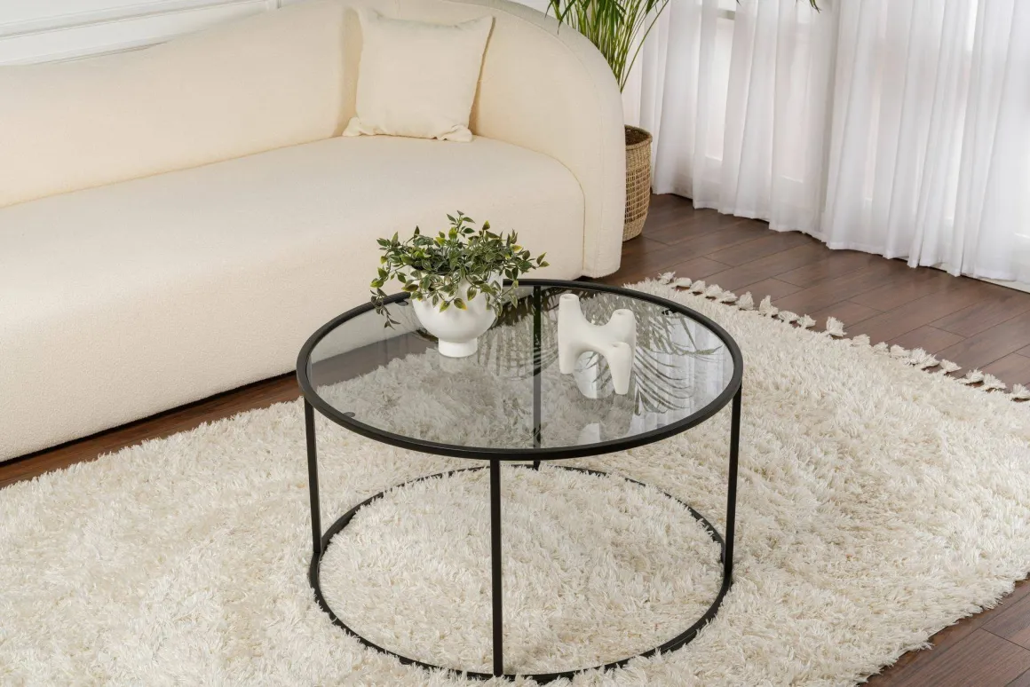 Tavolini Da Salotto|Salotto > Dmora Tavolino da Salotto Portariviste un Vano 90x60x40h cm, Forma Rettangolare - Mina Nero