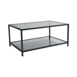 Tavolini Da Salotto|Salotto > Dmora Tavolino da Salotto Portariviste un Vano 90x60x40h cm, Forma Rettangolare - Mina Nero