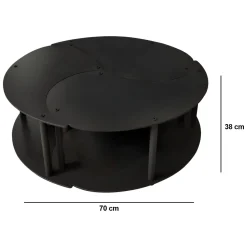 Tavolini Da Salotto > Dmora Tavolino da Salotto set 3 Pezzi Forma Rotondo 50x50x58h cm, Materiale Piano in Legno Nobilitato - Daiano Nero