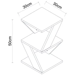 Tavolini Da Salotto > Dmora Tavolino da Salotto 2 Vani Forma Rettangolare 30x30x54h cm, Materiale Piano in Legno Nobilitato - Serino Nero