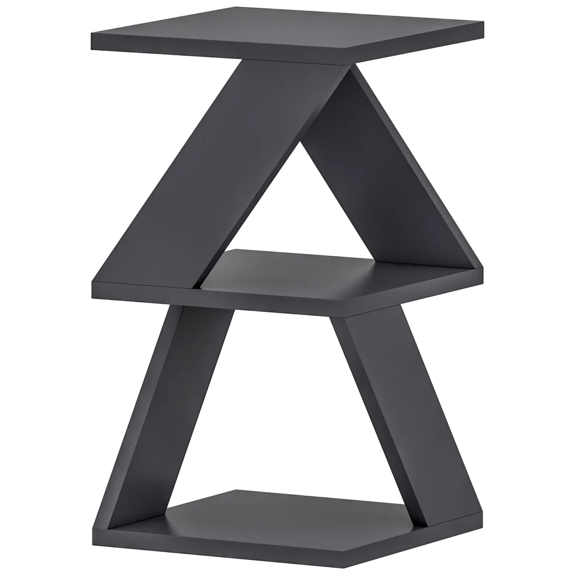 Tavolini Da Salotto > Dmora Tavolino da Salotto 2 Vani Forma Rettangolare 30x30x54h cm, Materiale Piano in Legno Nobilitato - Serino Nero
