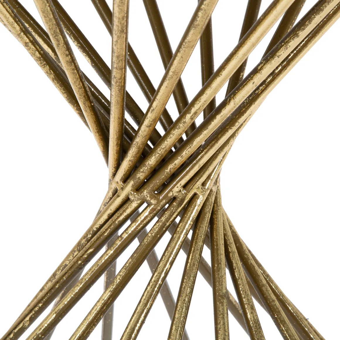 Tavolino da Salotto oro Bianco Forma Rotondo Colore Ripiano Bianco 42x42x50h cm, Materiale Struttura in Vetro - FoxGla