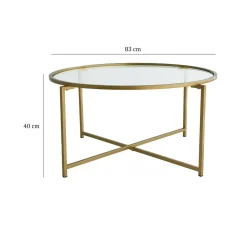 Tavolini Da Salotto|Salotto > Dmora Tavolino da Salotto Cassetti 83x83x40h cm, Vani - Ecaterina Oro