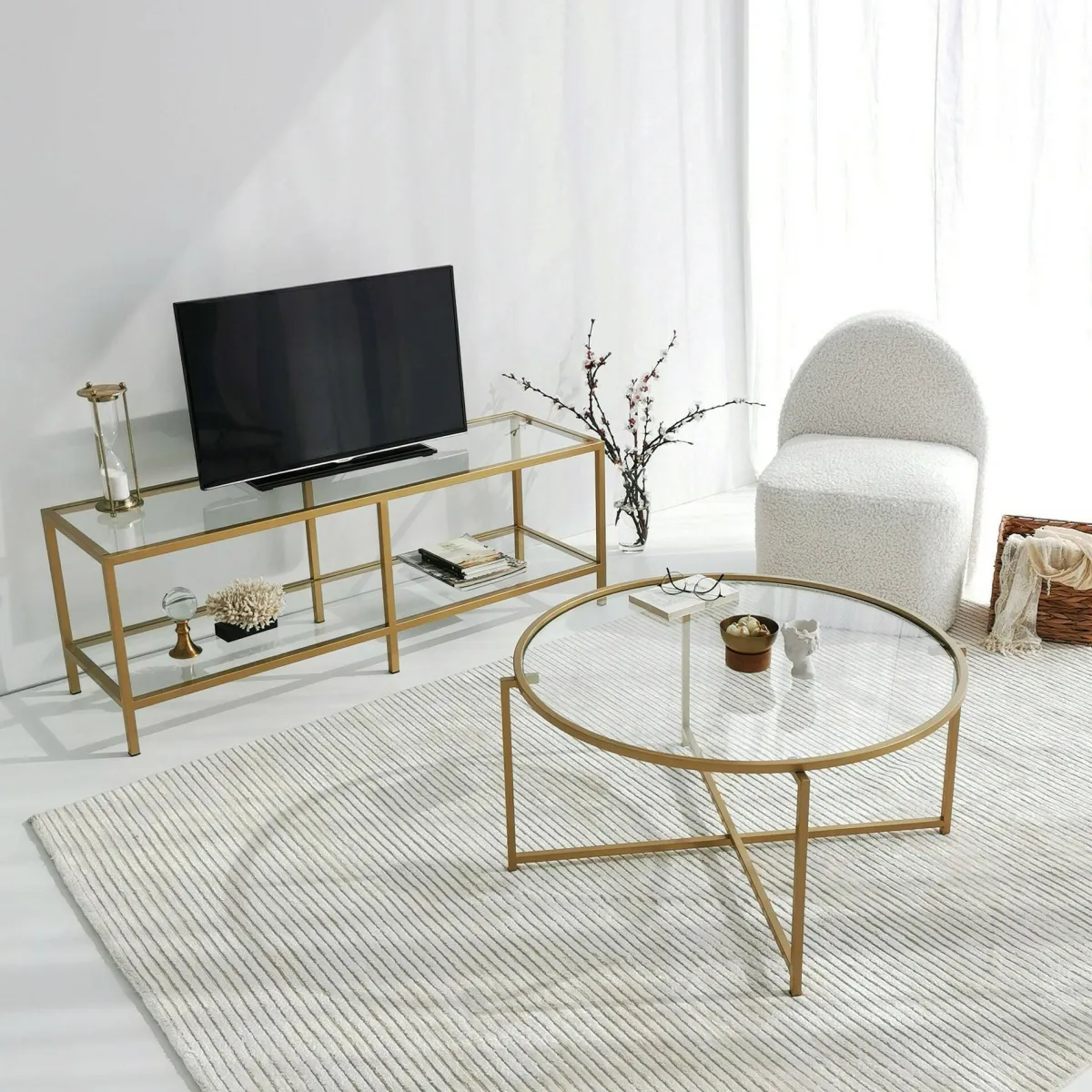 Tavolini Da Salotto|Salotto > Dmora Tavolino da Salotto Cassetti 83x83x40h cm, Vani - Ecaterina Oro