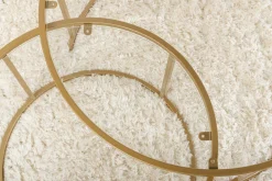 Tavolino da Salotto oro Cassetti set di 2 Tavolini 80x80x43h cm, Vani - Aedion