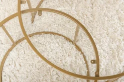 Tavolini Da Salotto > Dmora Tavolino da Salotto Piano in Vetro Temperato Forma Rotondo 80x80x43h cm, Materiale Piano in Vetro - Telti Oro