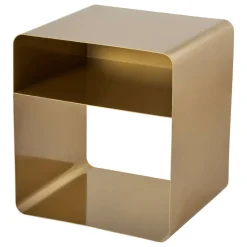 Tavolino da Salotto oro un Vano Forma Rettangolare 45x50x56h cm, Materiale Piano in Metallo - Cannobio