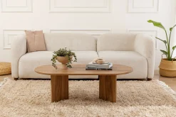 Tavolino da salotto ovale noce 120x40x60h cm - Jurian