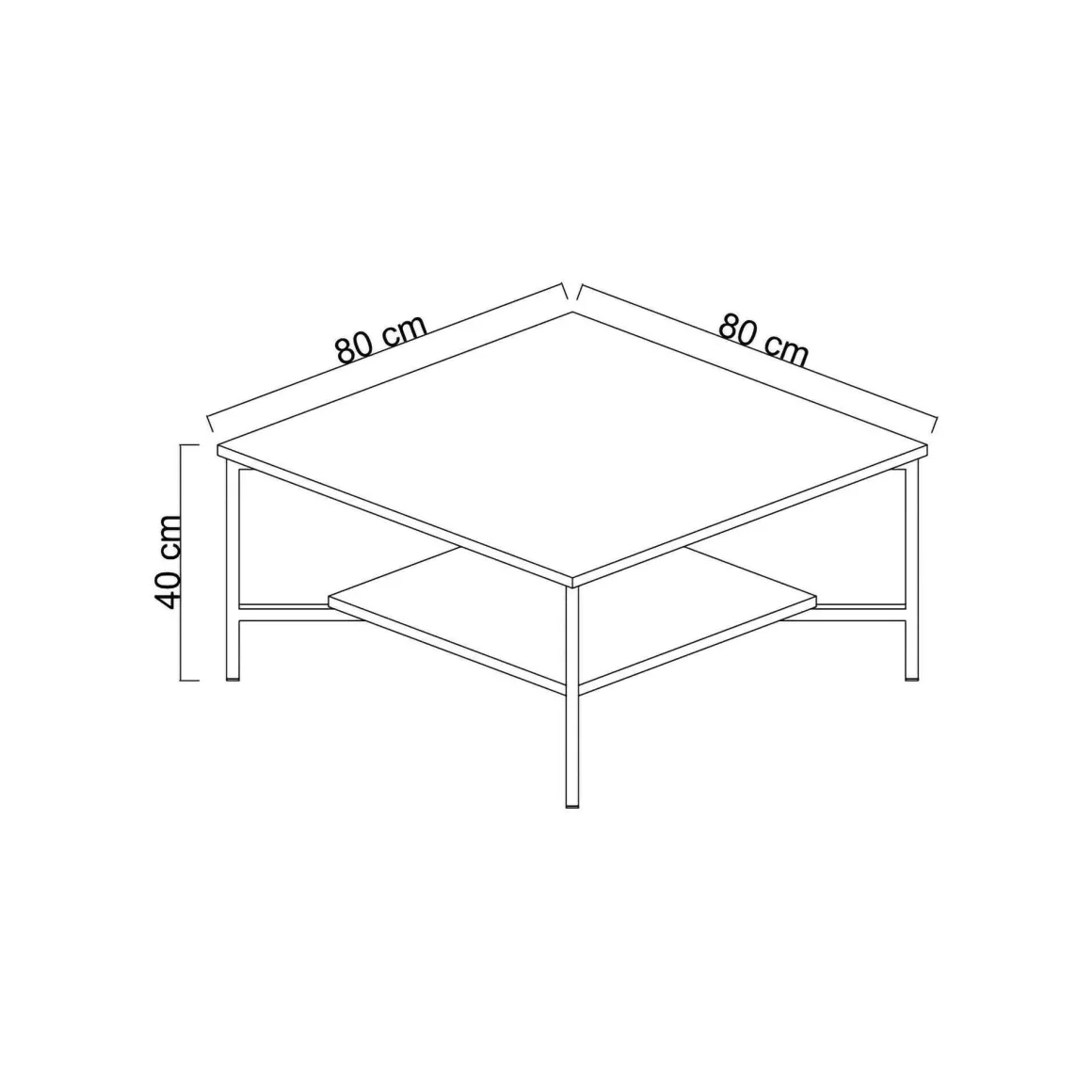 Tavolini Da Salotto > Dmora Tavolino da salotto quadrato marmo 90x90x35h cm - Jesinia Bianco Marmo