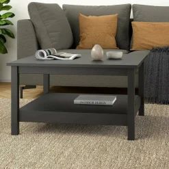 Tavolini Da Salotto|Salotto > Dmora Tavolino da salotto quadrato noce e nero 80x80x40h cm - Mia Nero, Marrone Noce
