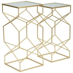Tavolino da salotto quadrato oro 31x31x68h cm - George