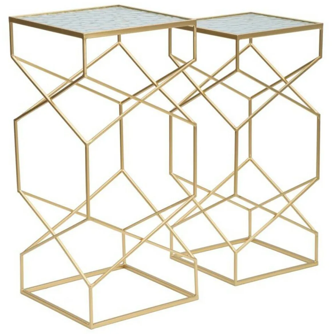 Tavolino da salotto quadrato oro 31x31x68h cm - George
