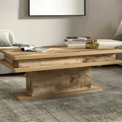 Tavolini Da Salotto|Salotto > Dmora Tavolino da salotto rettangolare acero 100x55x42h cm - Iside Marrone Acero