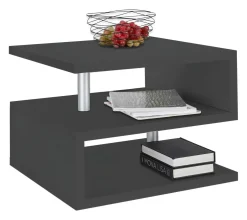 Salotto > Dmora Tavolino da salotto rettangolare antracite 55x55x41h cm - Chanthu Nero Antracite