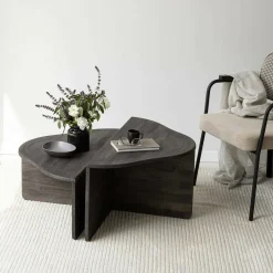 Tavolino da salotto rettangolare antracite 90x90x40h cm - Emiri