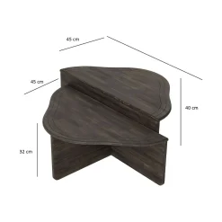 Tavolino da salotto rettangolare antracite 90x90x40h cm - Emiri