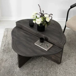 Tavolino da salotto rettangolare antracite 90x90x40h cm - Emiri