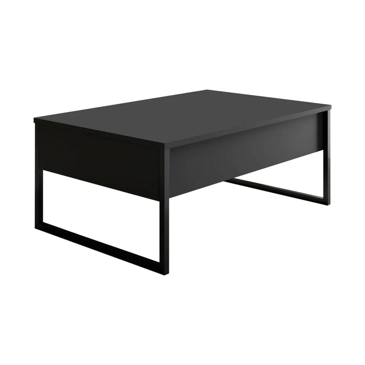 Tavolino da salotto rettangolare antracite e nero 90x60x40h cm - Lavinia