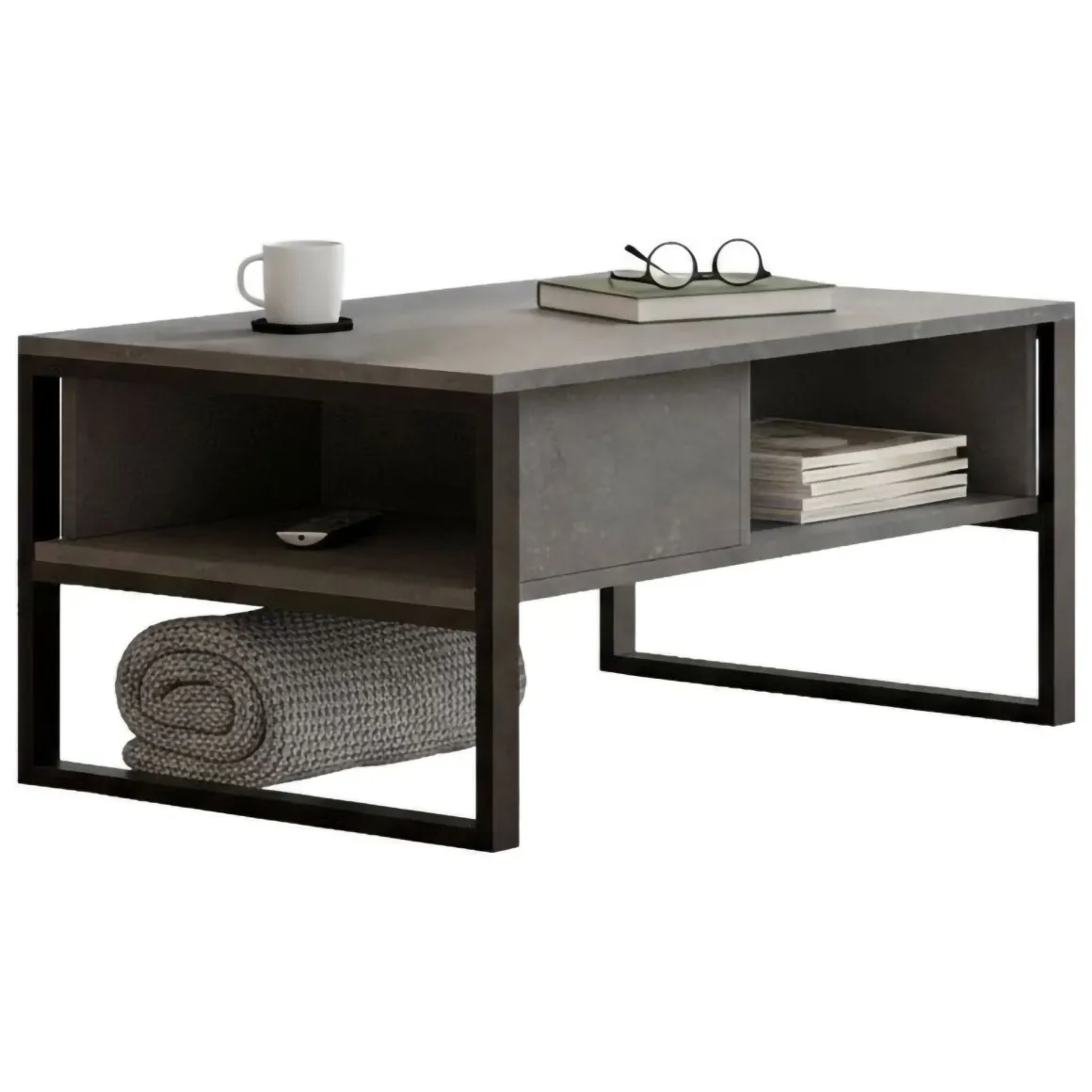Tavolino da salotto rettangolare argento 100x59x44h cm - Alfonsa