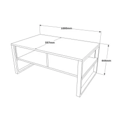 Tavolino da salotto rettangolare argento 100x59x44h cm - Alfonsa