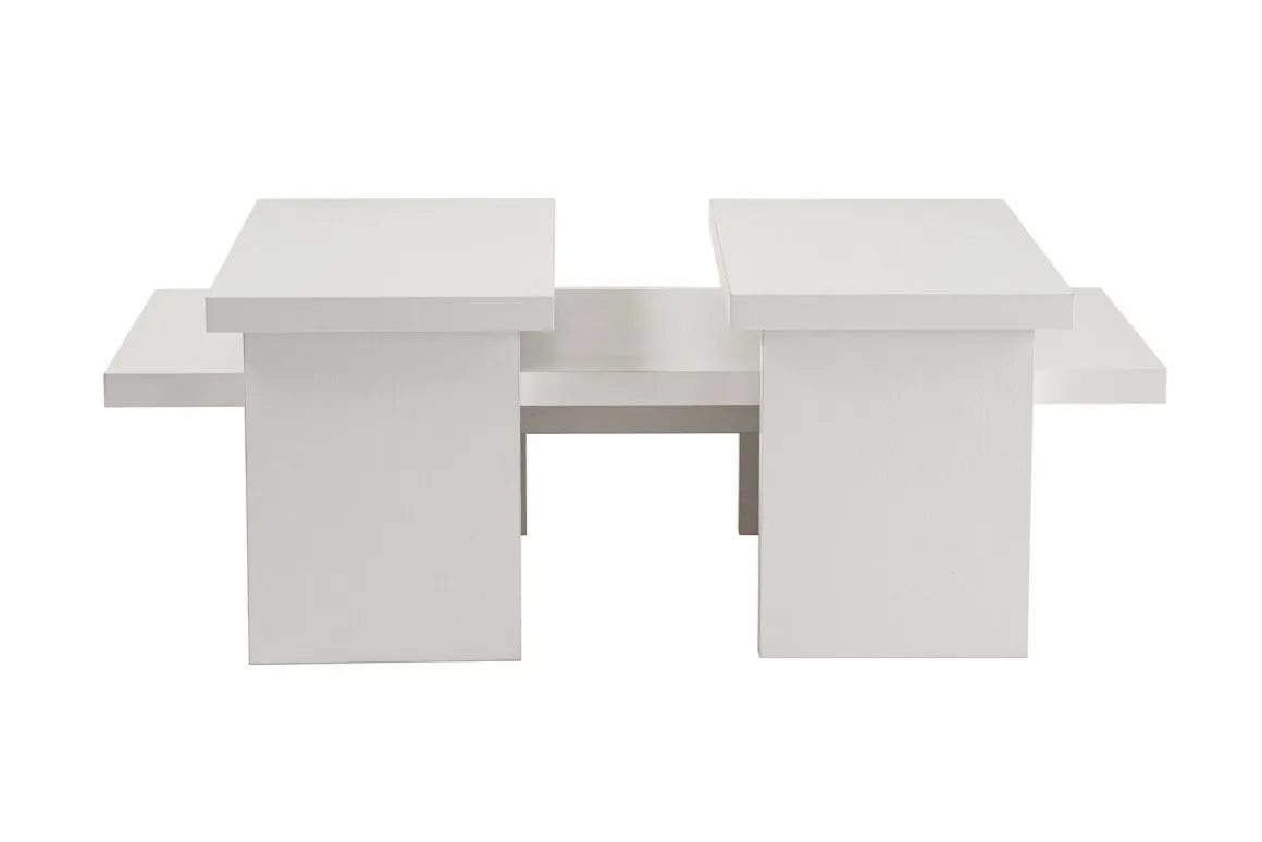 Tavolino da salotto rettangolare bianco 110x45x41h cm - Amarantha